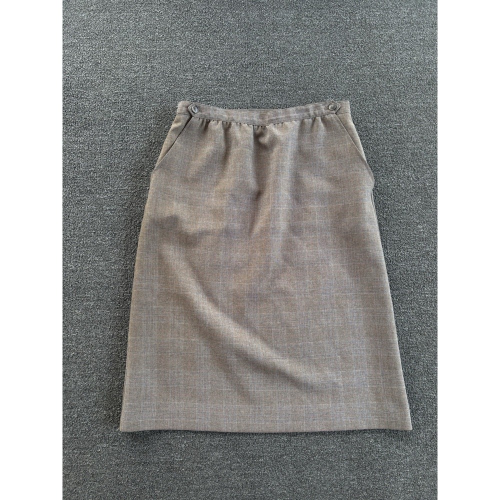 Vintage Personal Petites Plaid Pencil Skirt Women's Size 14 Elastic Waist